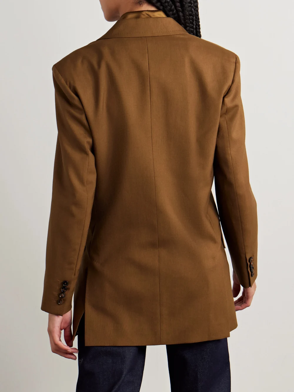 Back view of the Max Mara Palanca Double-breasted Wool, Mohair and Silk-blend Blazer