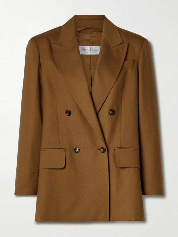 Max Mara Palanca Double-breasted Wool, Mohair and Silk-blend Blazer