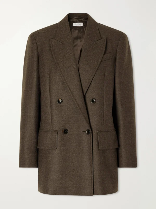 Max Mara Pulvino Virgin Wool-twill Double-breasted Blazer