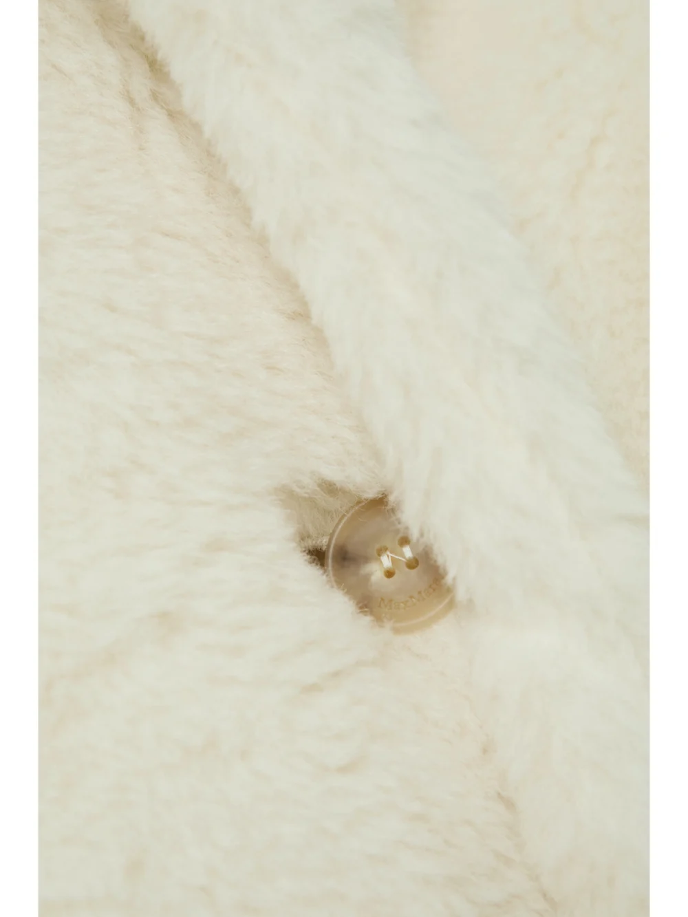 Close-up detail of the Max Mara Tedgirl Double-breasted Alpaca, Wool and Silk-blend Coat