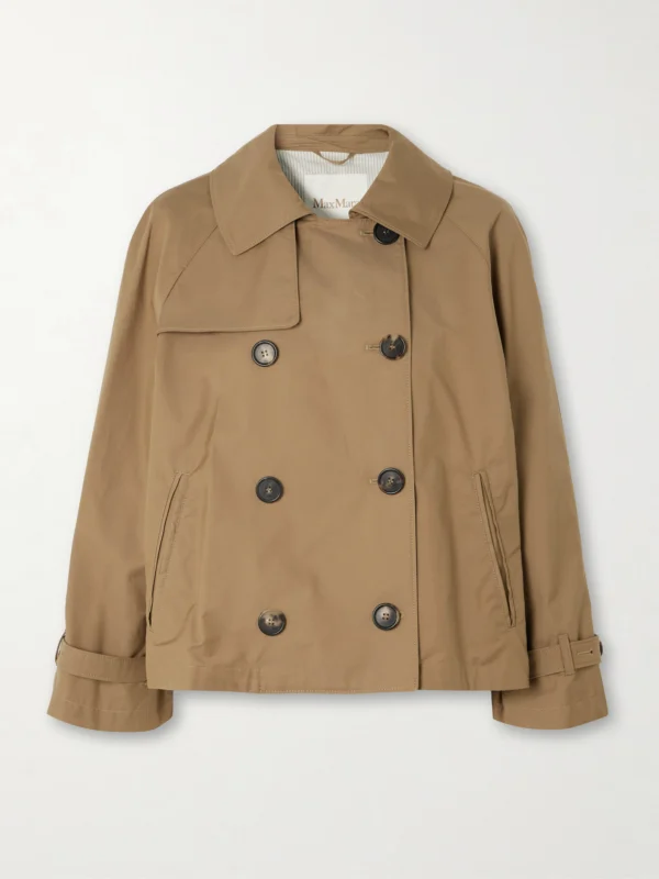Max Mara Tesoro Cropped Double-breasted Cotton-blend Gabardine Trench Coat