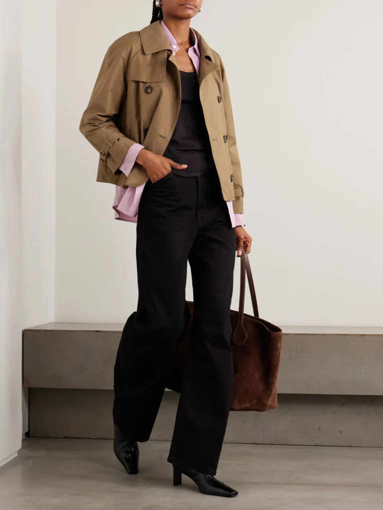Max Mara Tesoro Cropped Double-breasted Cotton-blend Gabardine Trench Coat