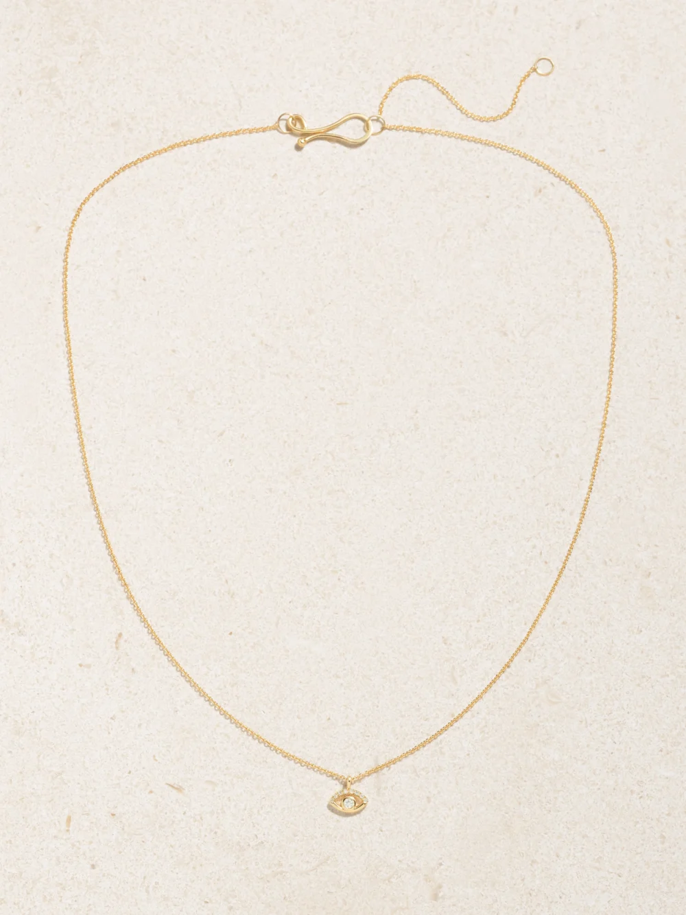 Close-up detail of the Melissa Joy Manning 14-karat Recycled Gold Diamond Necklace