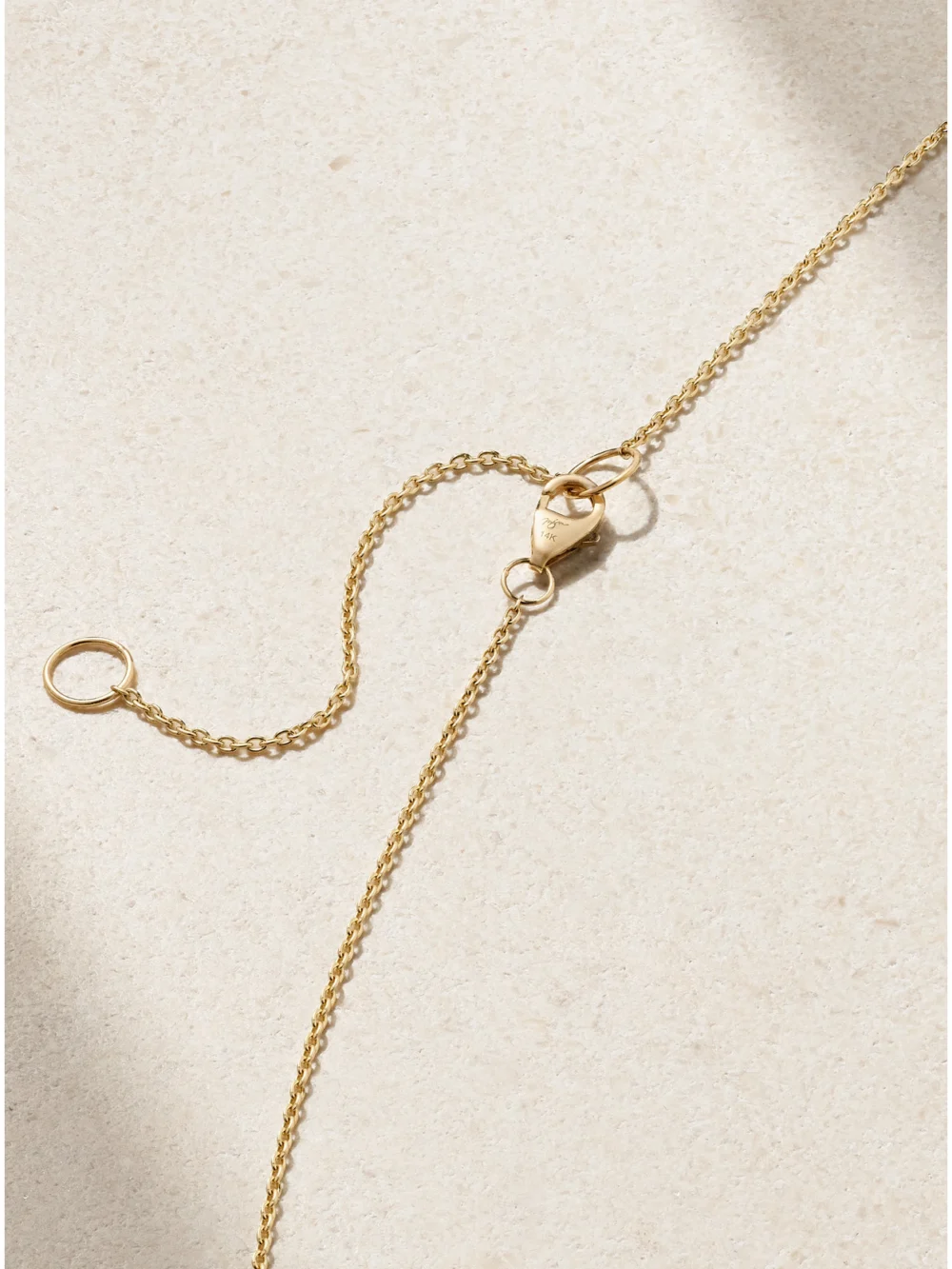 Back view of the Melissa Joy Manning 14-karat Recycled Gold, Labradorite and Herkimer Diamond Necklace