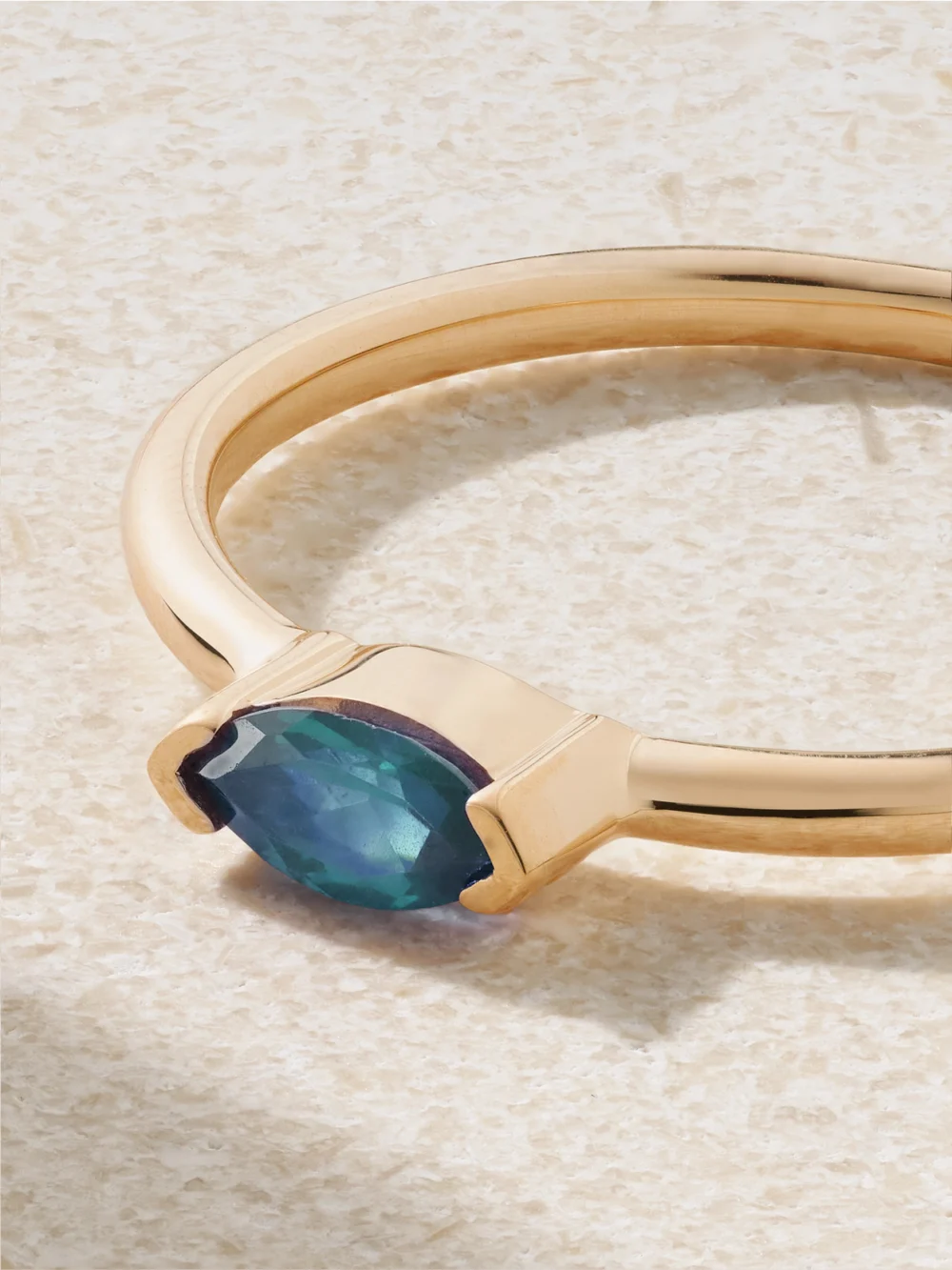 Close-up detail of the Melissa Joy Manning 14-karat Recycled Gold Topaz Ring