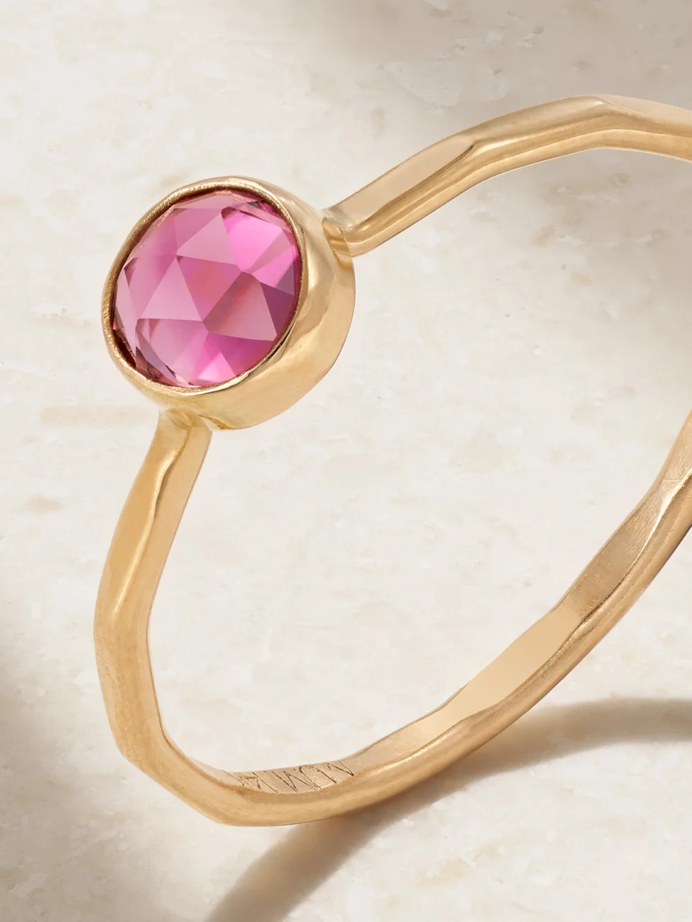 Close-up detail of the Melissa Joy Manning 14-karat Recycled Gold Tourmaline Ring
