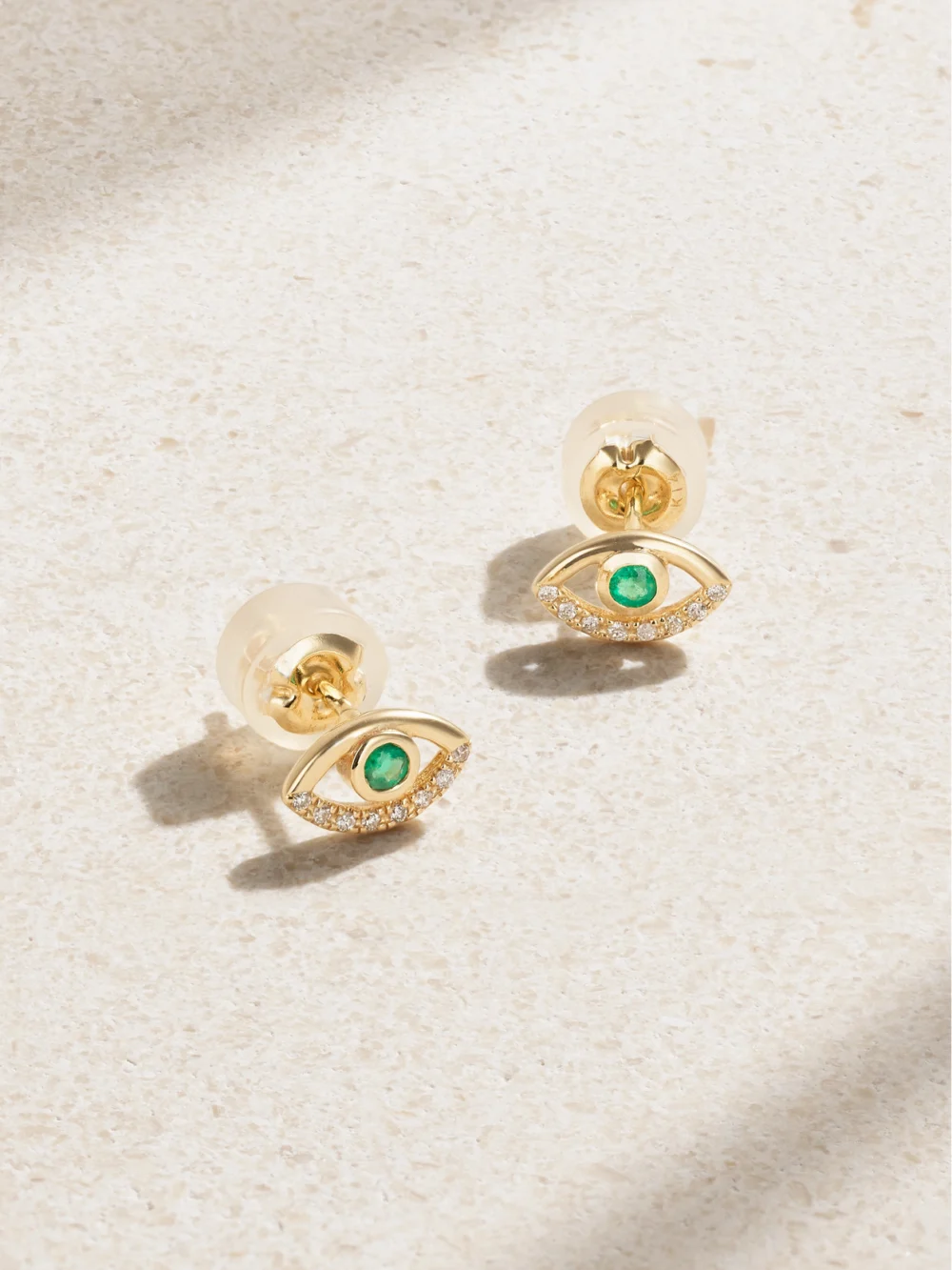 Melissa Joy Manning Wink 14-karat Recycled Gold, Diamond and Emerald Earrings