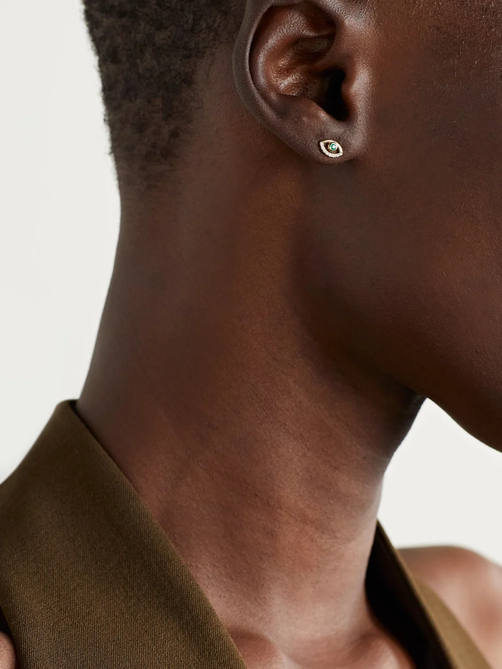 Melissa Joy Manning Wink 14-karat Recycled Gold, Diamond and Emerald Earrings, styled view