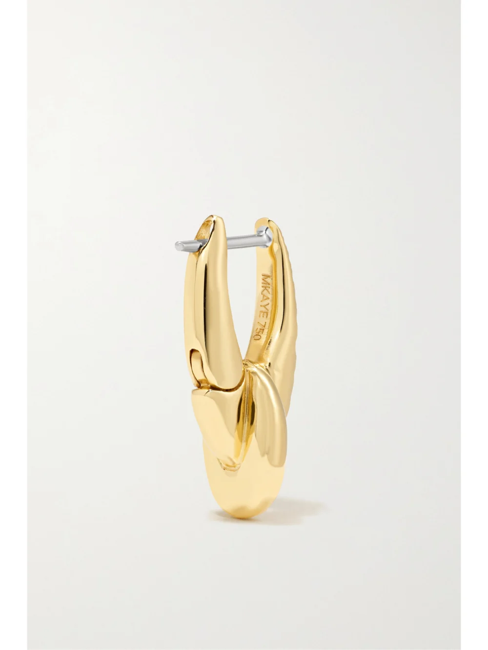 Back view of the Melissa Kaye Ada Huggie Hoop 18-karat Gold Diamond Earrings