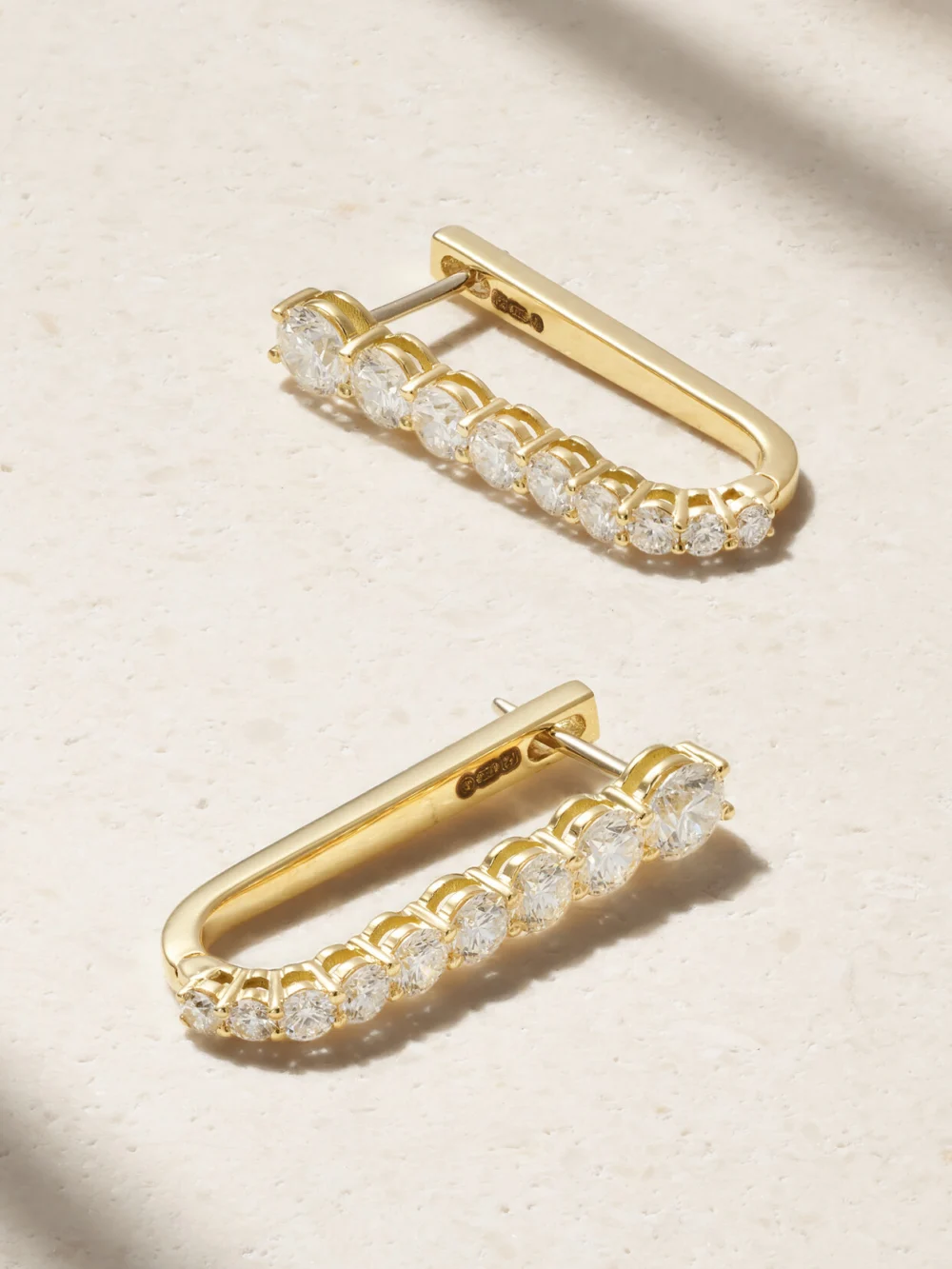 Melissa Kaye Aria U 18-karat Gold Diamond Hoop Earrings