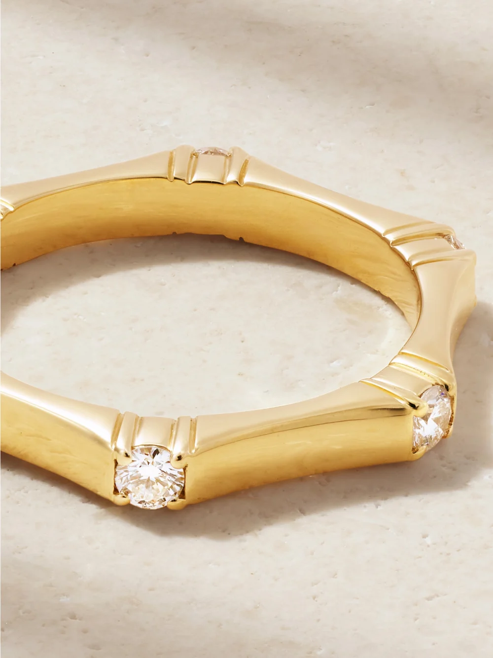 Close-up detail of the Melissa Kaye Honey Station 18-karat Gold Diamond Ring