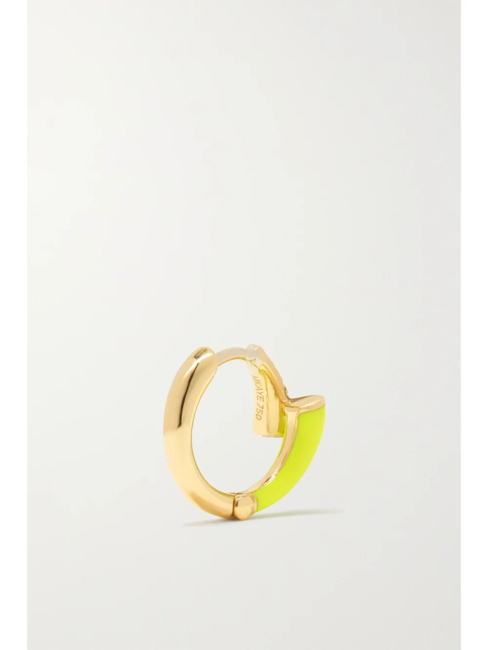 Back view of the Melissa Kaye Lola 18-karat Gold, Enamel and Diamond Hoop Earrings