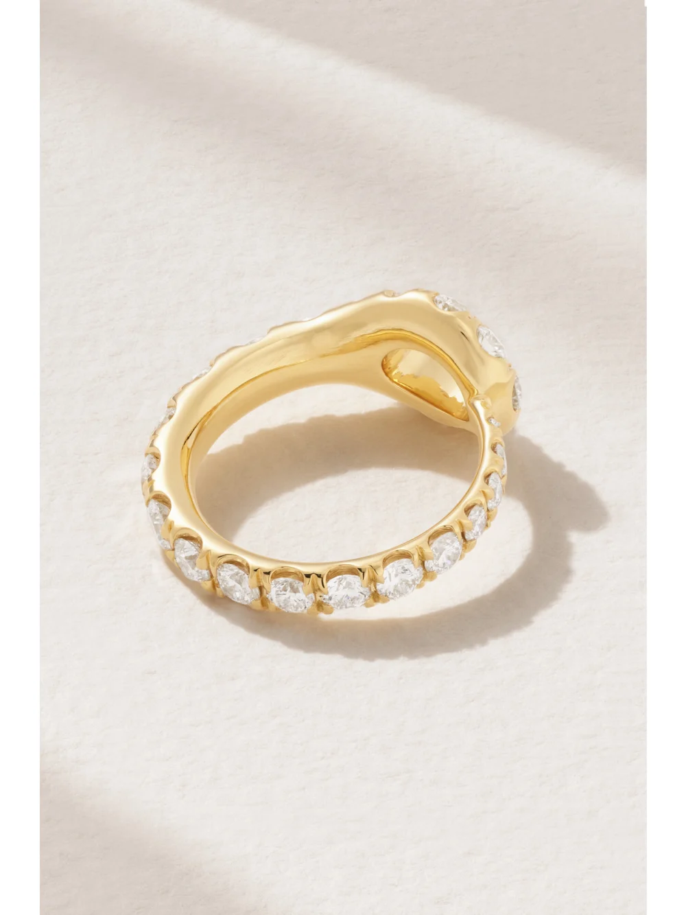 Back view of the Melissa Kaye Lola Needle Large 18-karat Gold Diamond Ring