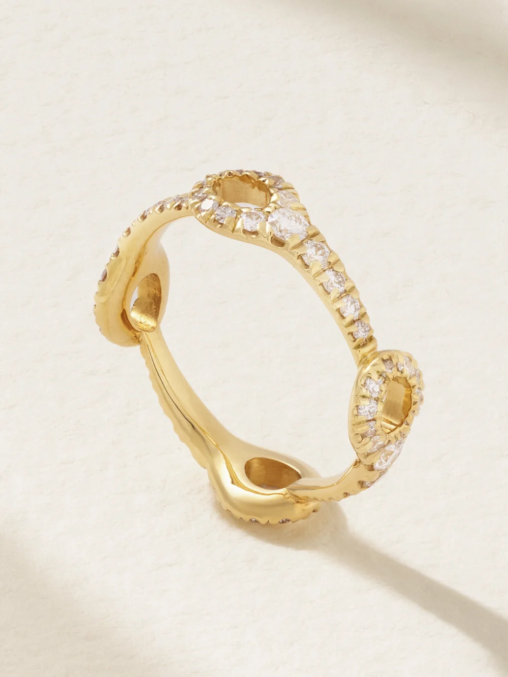 Melissa Kaye Lola Needle Small 18-karat Gold Diamond Ring in 6