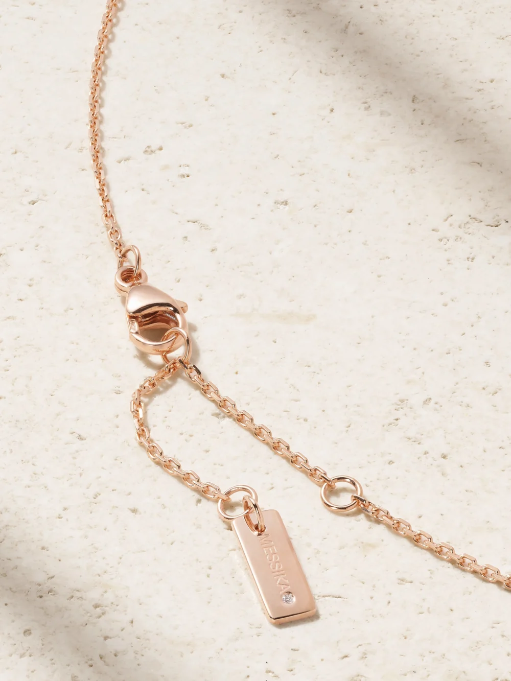Back view of the Messika Baby Move 18-karat Rose Gold Diamond Necklace