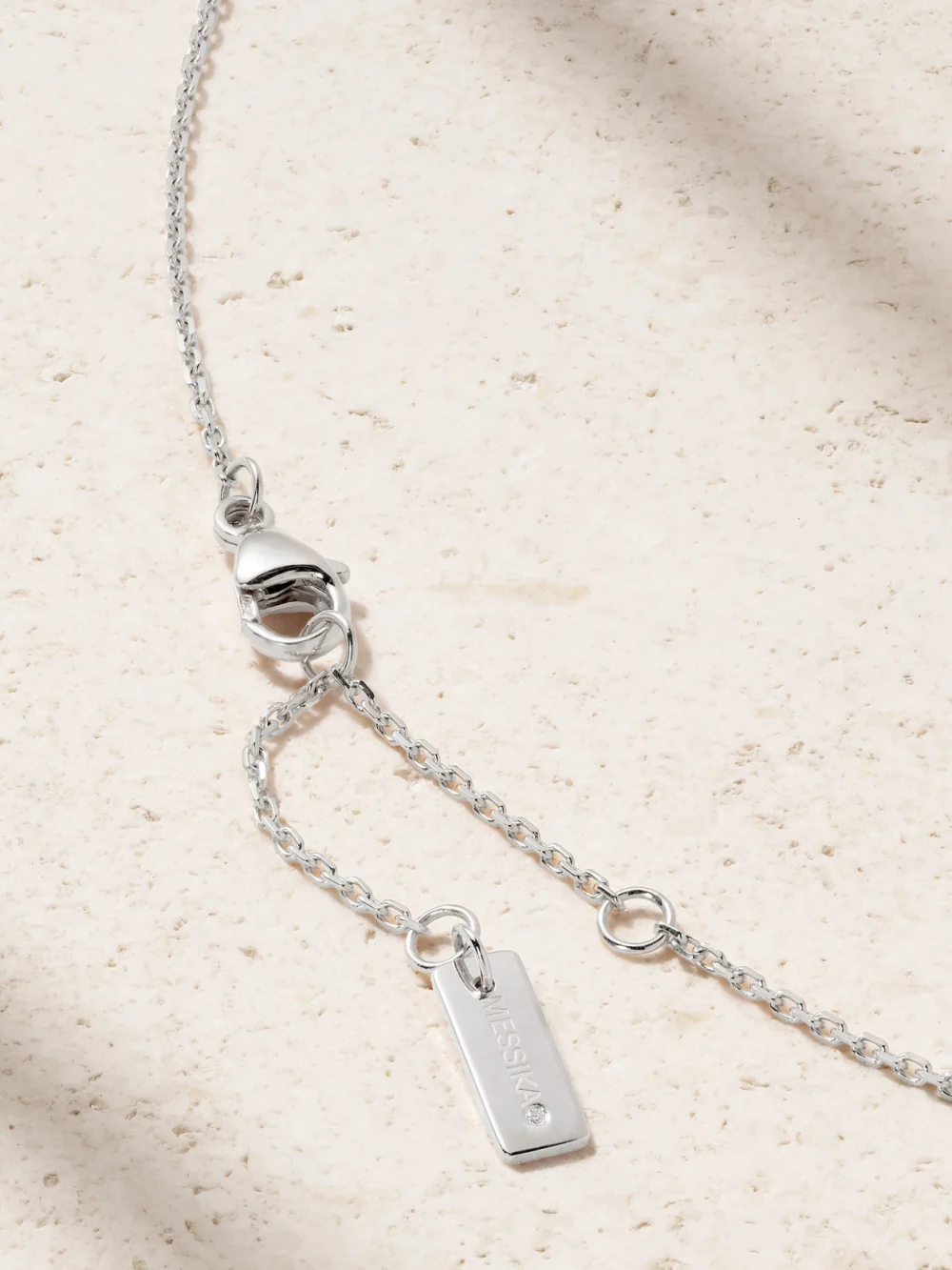 Back view of the Messika Baby Move 18-karat White Gold Diamond Necklace