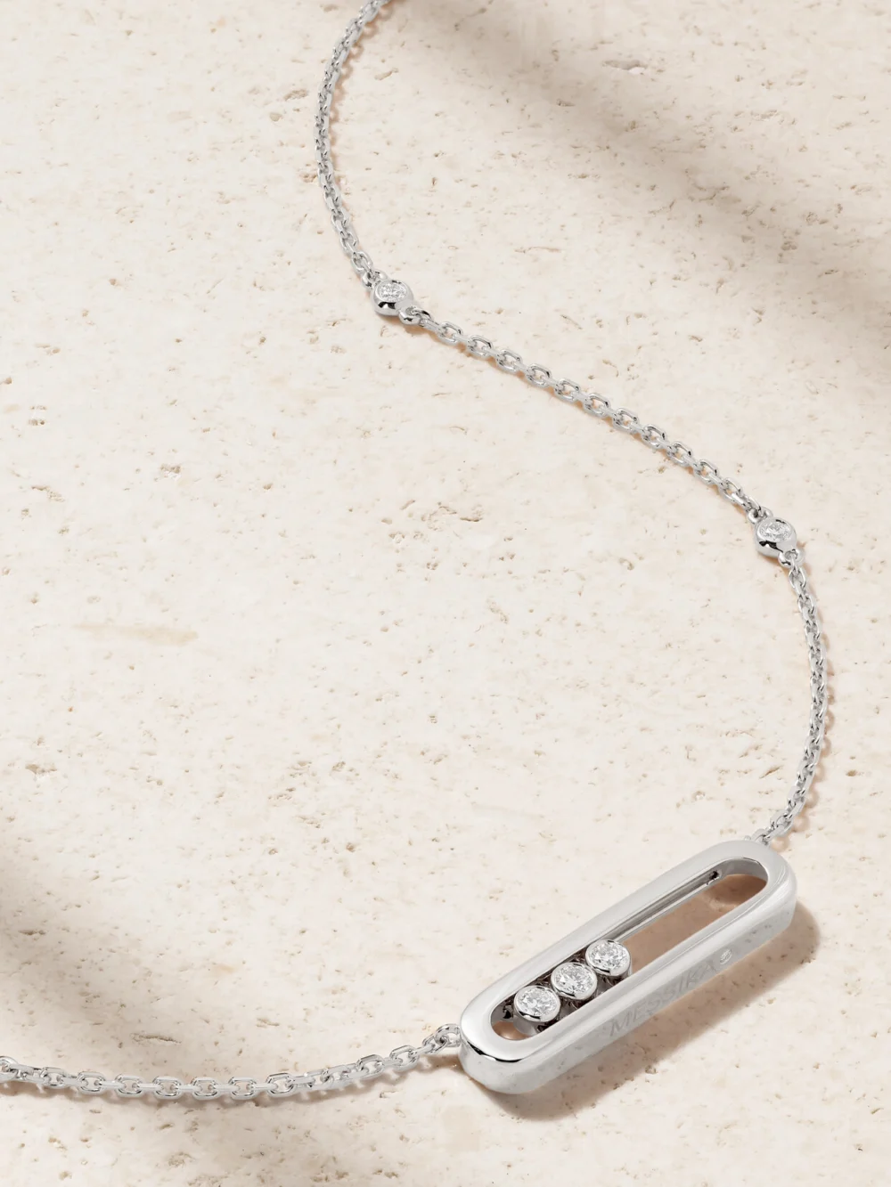 Messika Baby Move 18-karat White Gold Diamond Necklace in silver