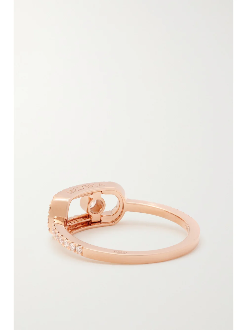 Back view of the Messika Big Move Uno 18-karat Rose Gold Diamond Ring