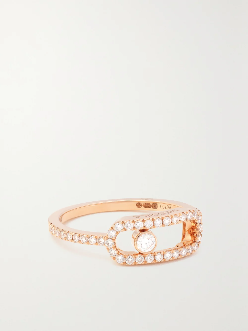 Messika Big Move Uno 18-karat Rose Gold Diamond Ring in 53