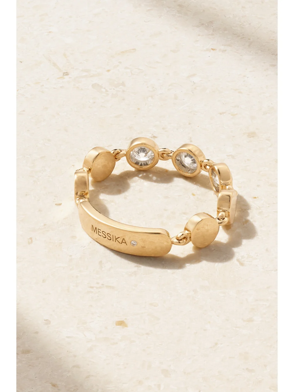 Back view of the Messika D-vibes Medium 18-karat Gold Diamond Ring