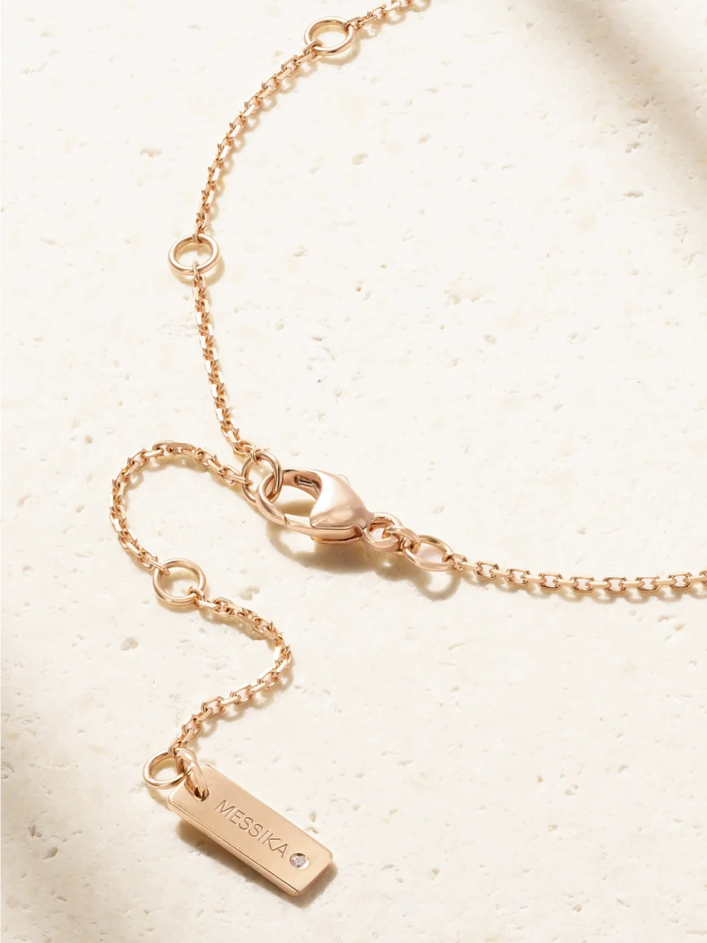 Back view of the Messika Fiery 18-karat Rose Gold Diamond Necklace