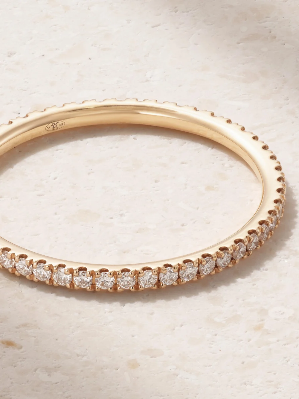 Close-up detail of the Messika Gatsby 18-karat Rose Gold Diamond Ring