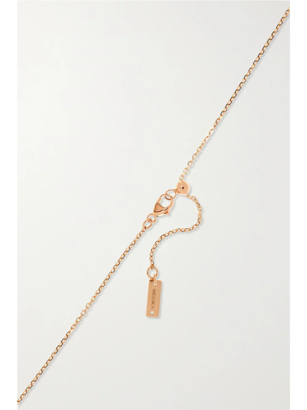 Back view of the Messika Lucky Move 18-karat Rose Gold Diamond Necklace