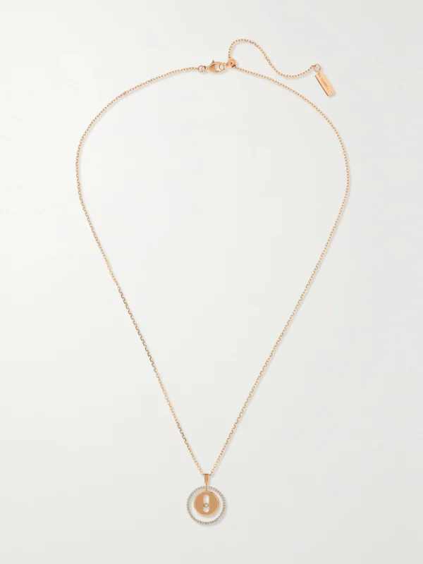 Messika Lucky Move 18-karat Rose Gold Diamond Necklace