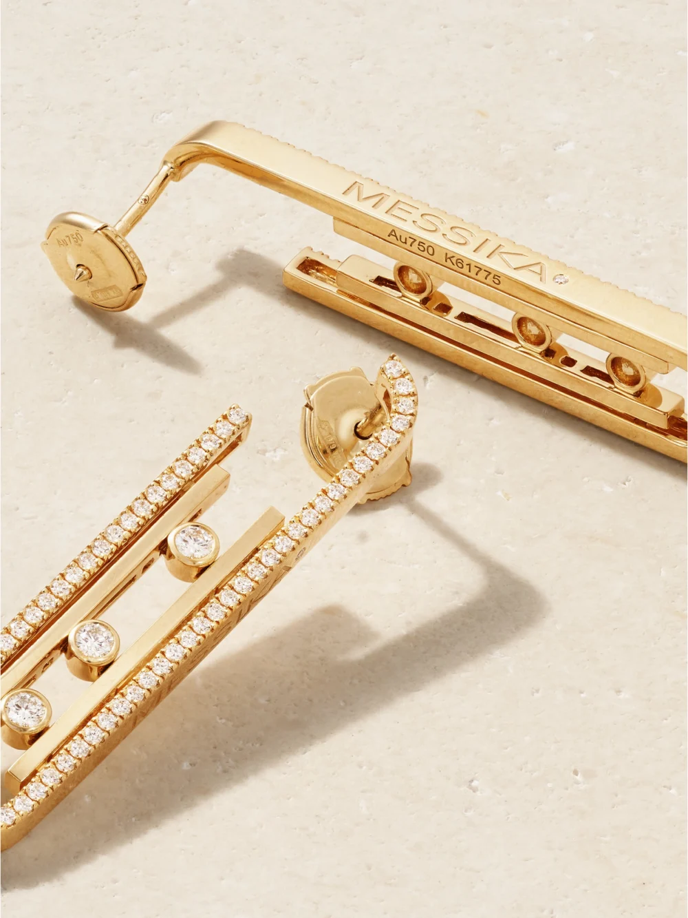 Back view of the Messika Move 10th 18-karat Gold Diamond Earrings