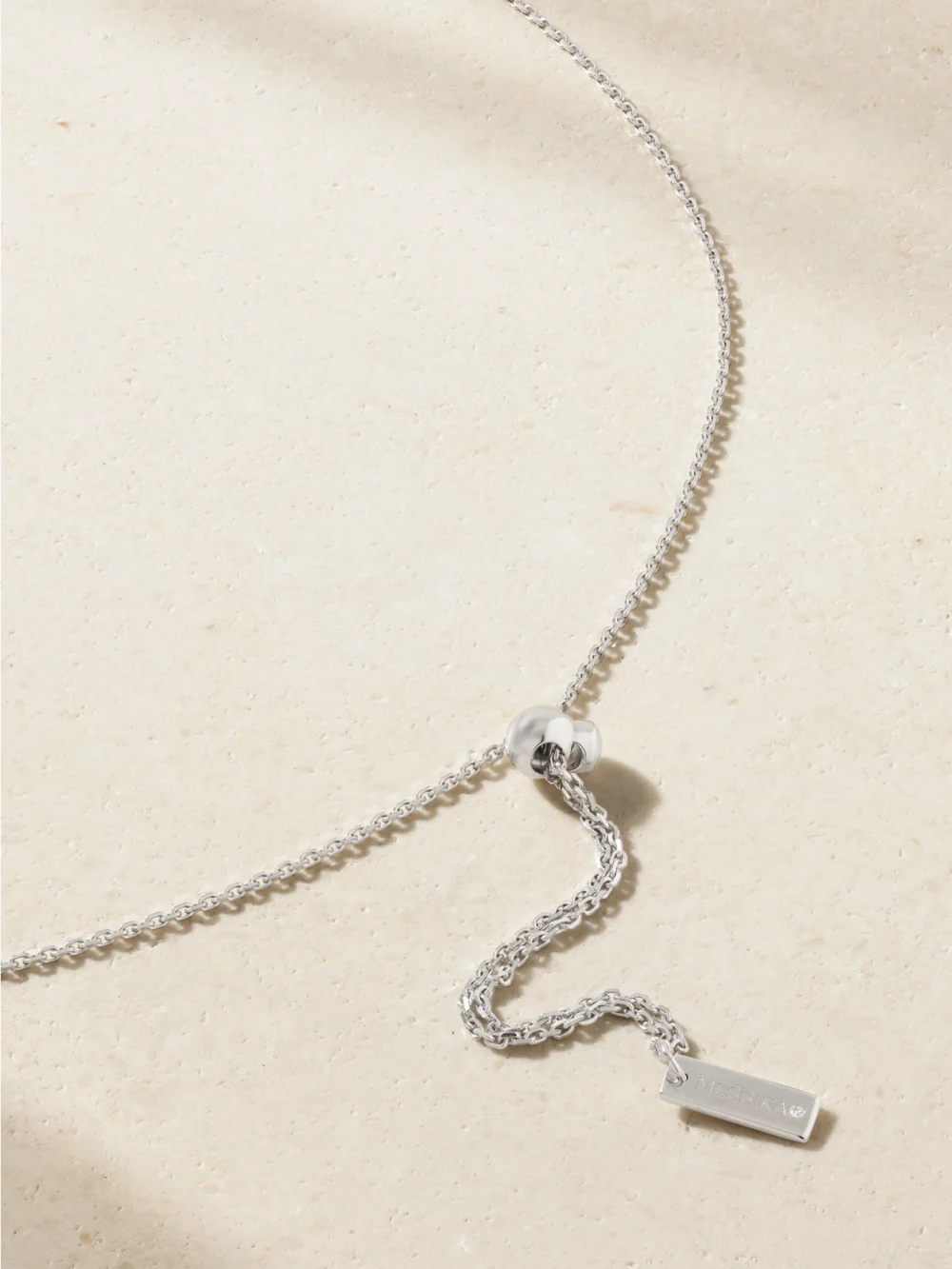 Back view of the Messika Move 10th 18-karat White Gold Diamond Necklace