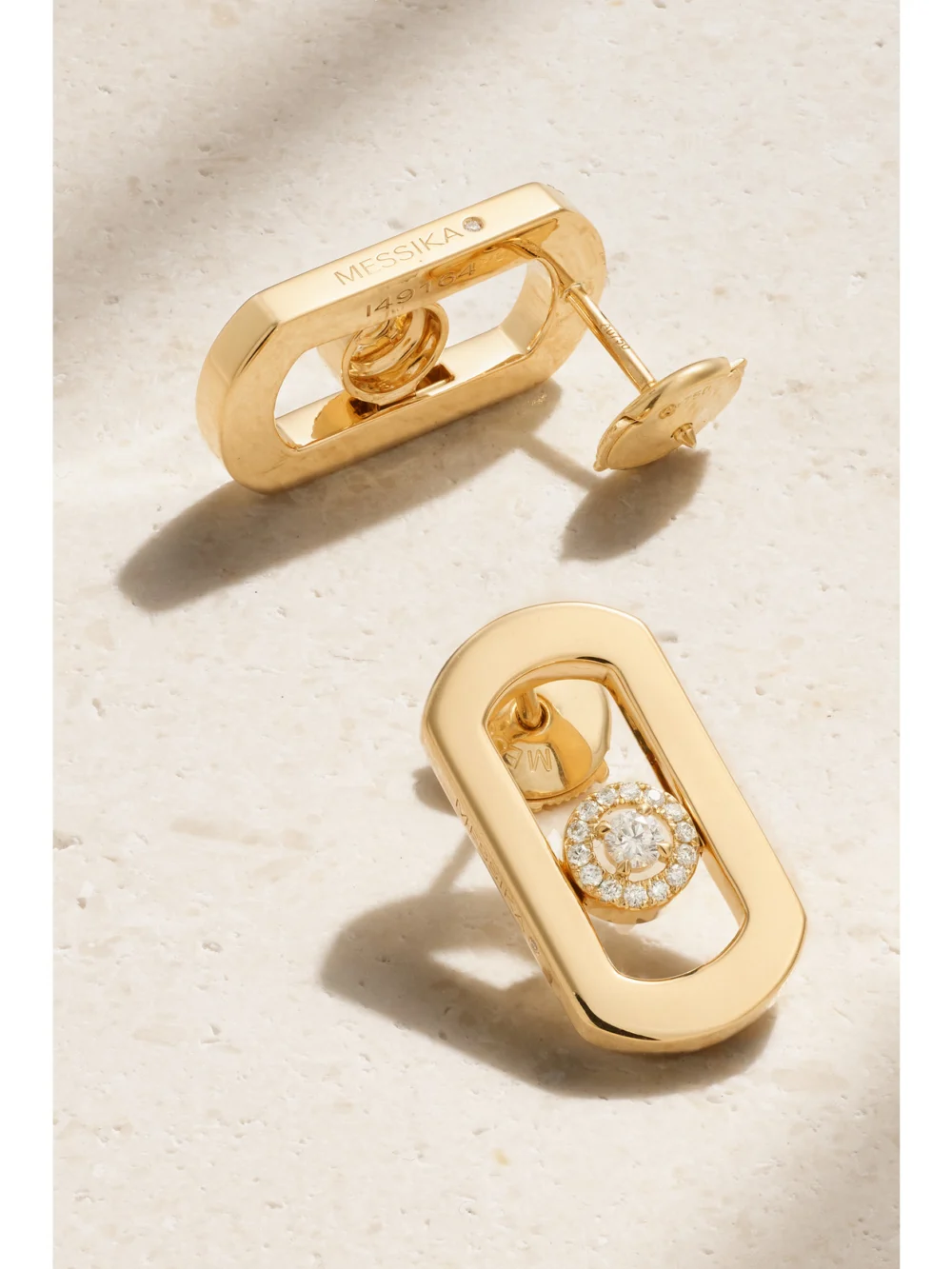 Back view of the Messika Move Citizen 18-karat Gold Diamond Earrings
