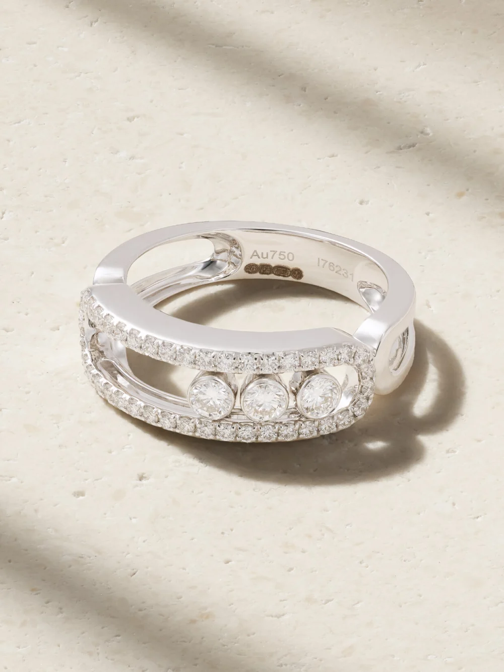 Messika Move Classic 18-karat White Gold Diamond Ring in 52