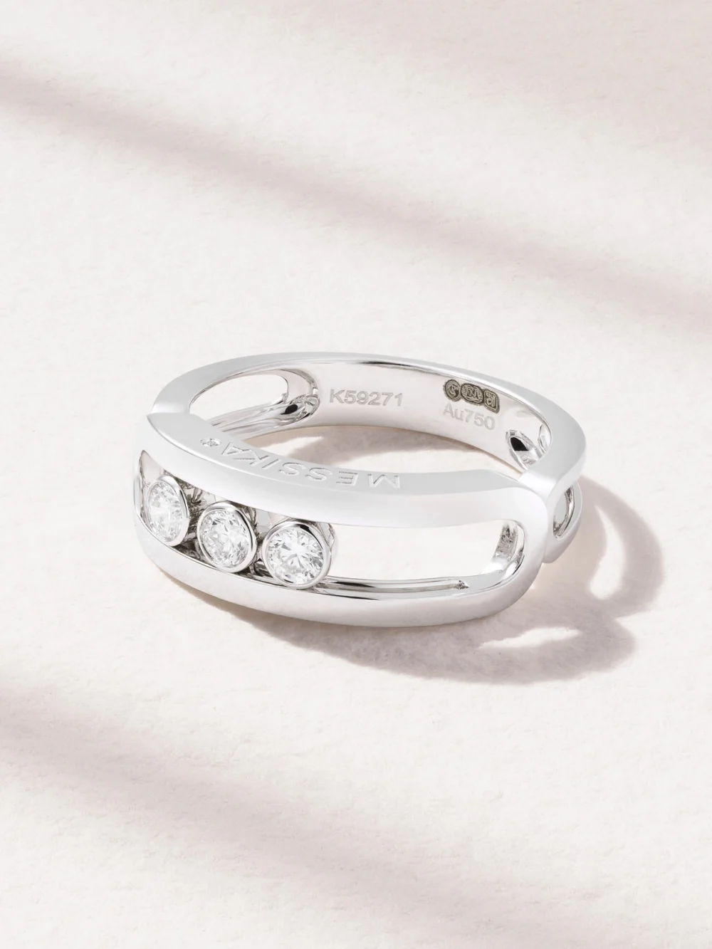 Messika Move Classique 18-karat White Gold Diamond Ring in silver