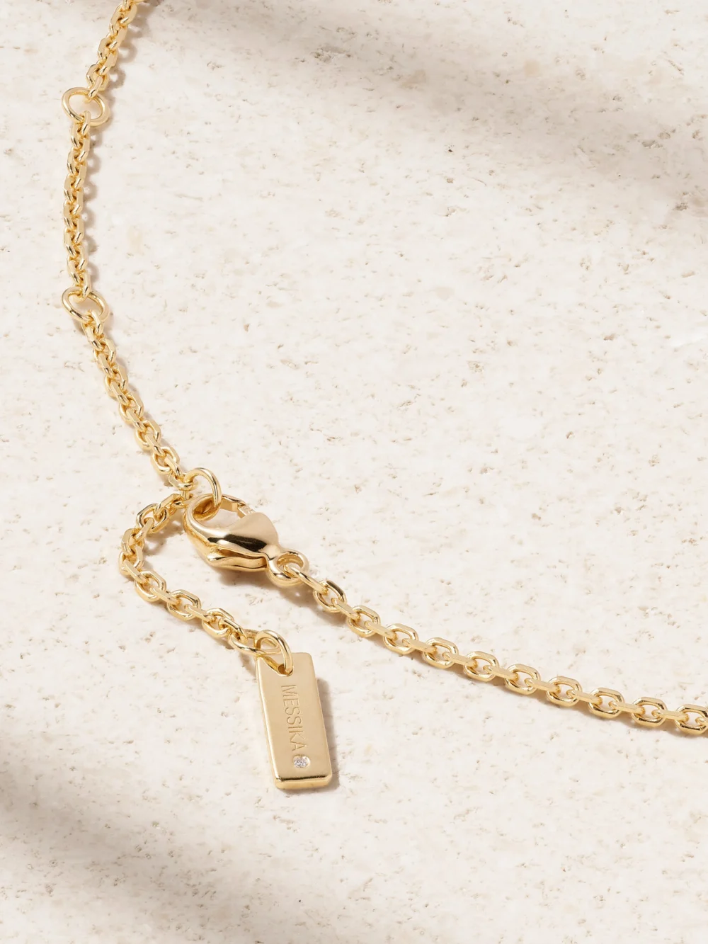 Back view of the Messika Move Classique Ciselé 18-karat Gold Diamond Necklace