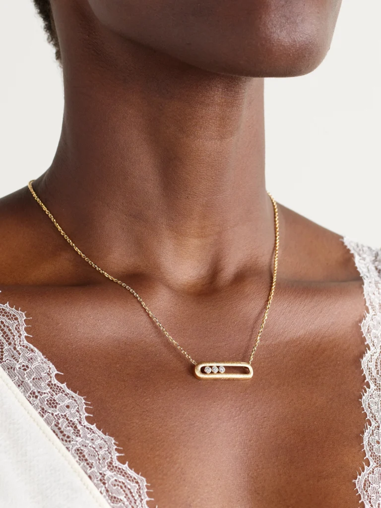 Messika Move Classique Ciselé 18-karat Gold Diamond Necklace