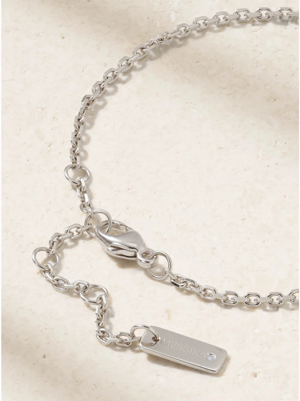 Back view of the Messika Move Classique Ciselé 18-karat White Gold Diamond Bracelet