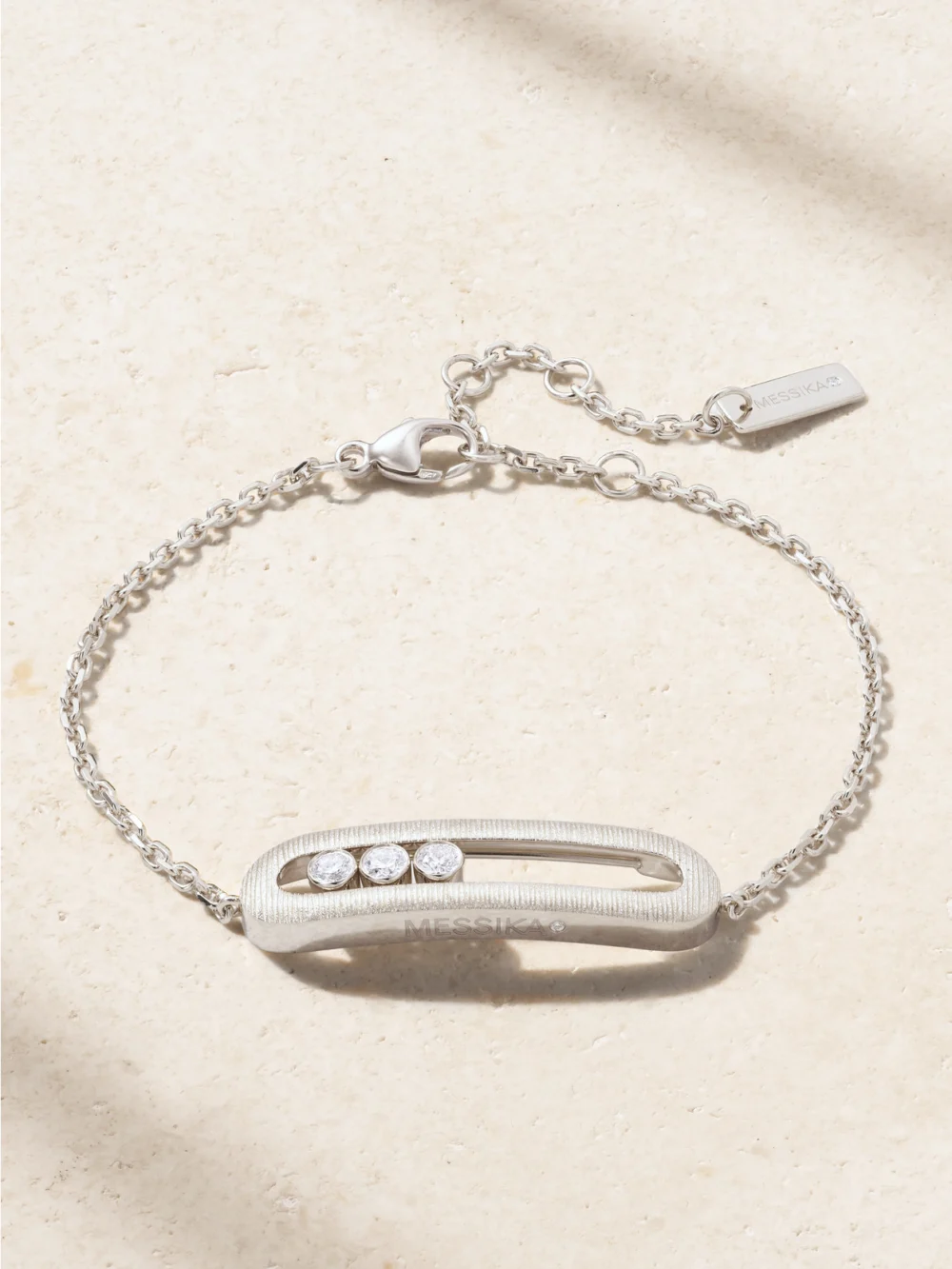 Messika Move Classique Ciselé 18-karat White Gold Diamond Bracelet in silver
