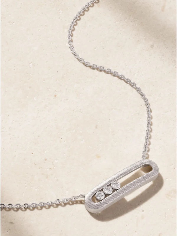 Messika Move Classique Ciselé 18-karat White Gold Diamond Necklace
