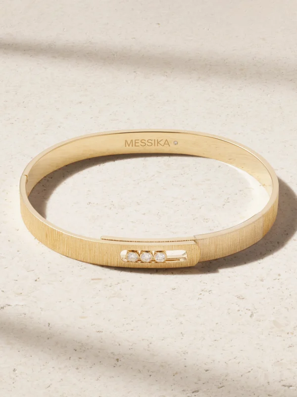 Messika Move Noa Ciselé 14-karat Gold Diamond Bangle