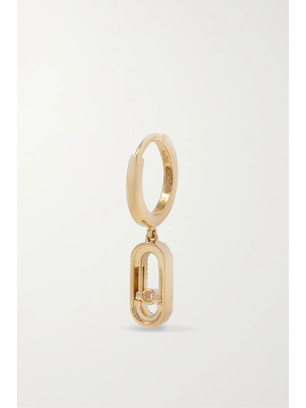 Back view of the Messika Move Uno 18-karat Gold Diamond Hoop Earrings