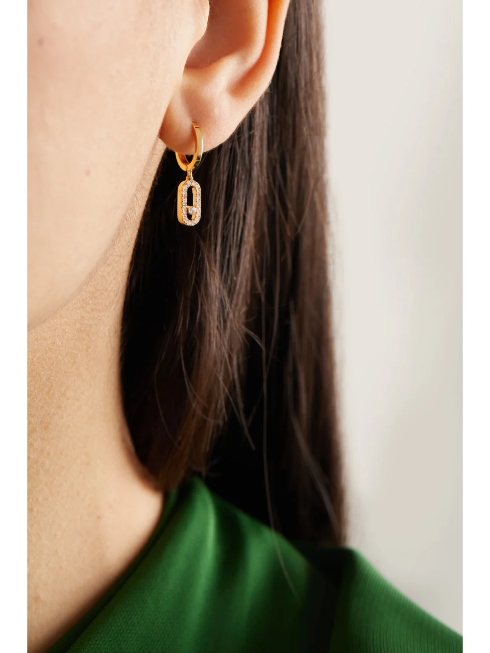 Messika Move Uno 18-karat Gold Diamond Hoop Earrings, styled view