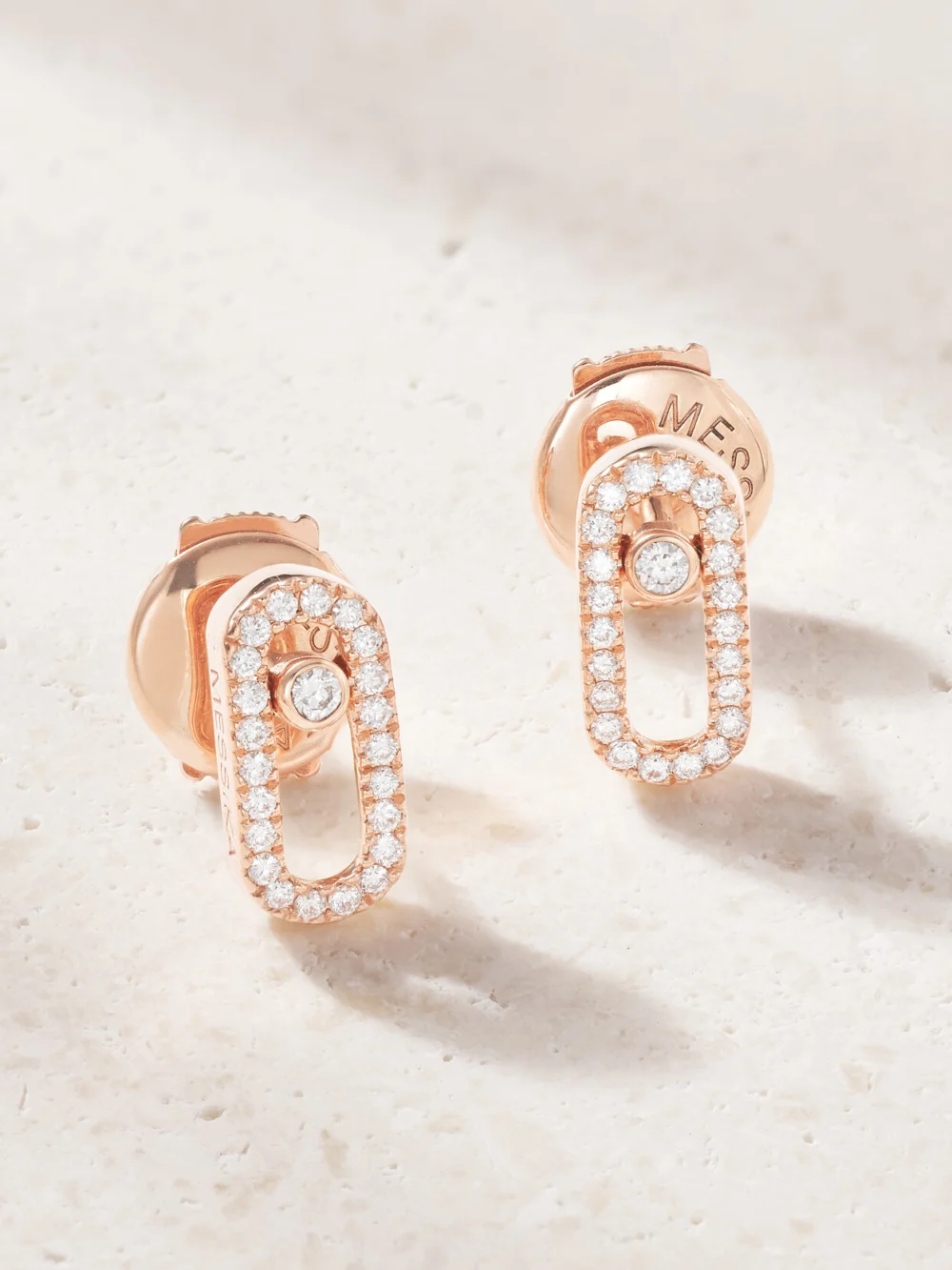 Messika Move Uno 18-karat Rose Gold Diamond Earrings