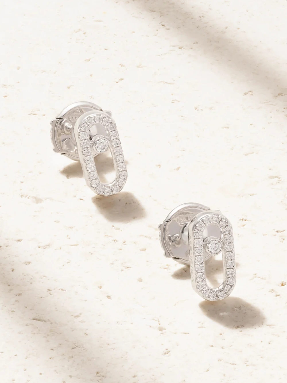 Messika Move Uno 18-karat White Gold Diamond Earrings in silver