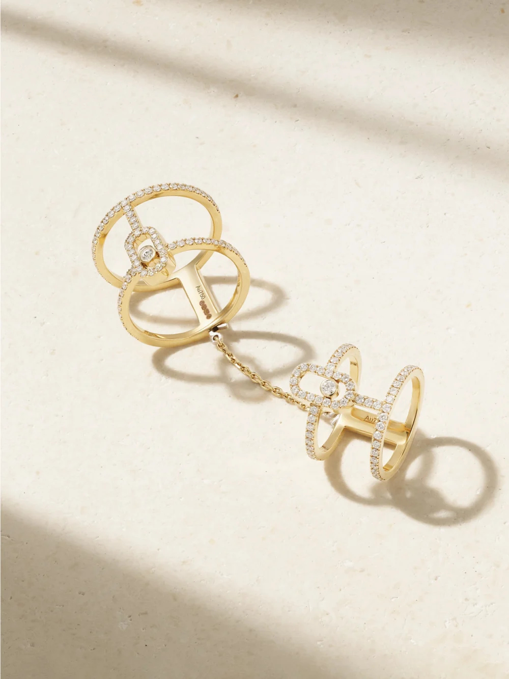 Messika Move Uno Double 18-karat Gold Diamond Ring in 50