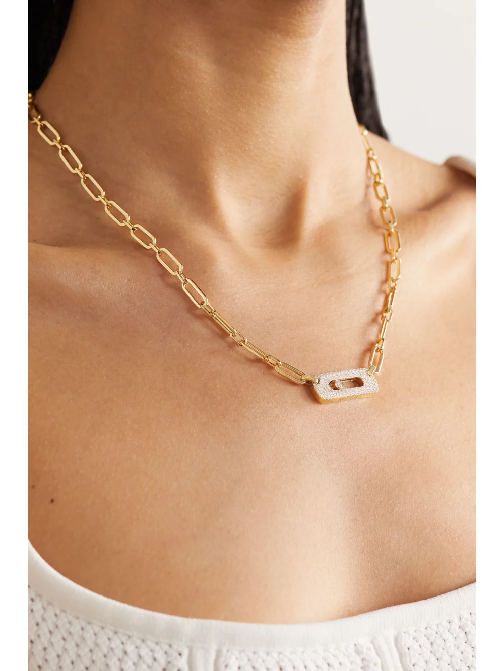 Messika My Move 18-karat Gold Diamond Necklace, styled view