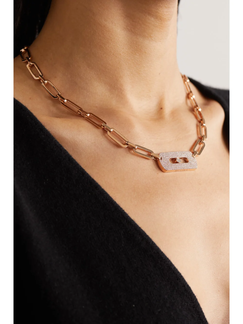 Messika My Move King 18-karat Rose Gold Diamond Necklace, styled view