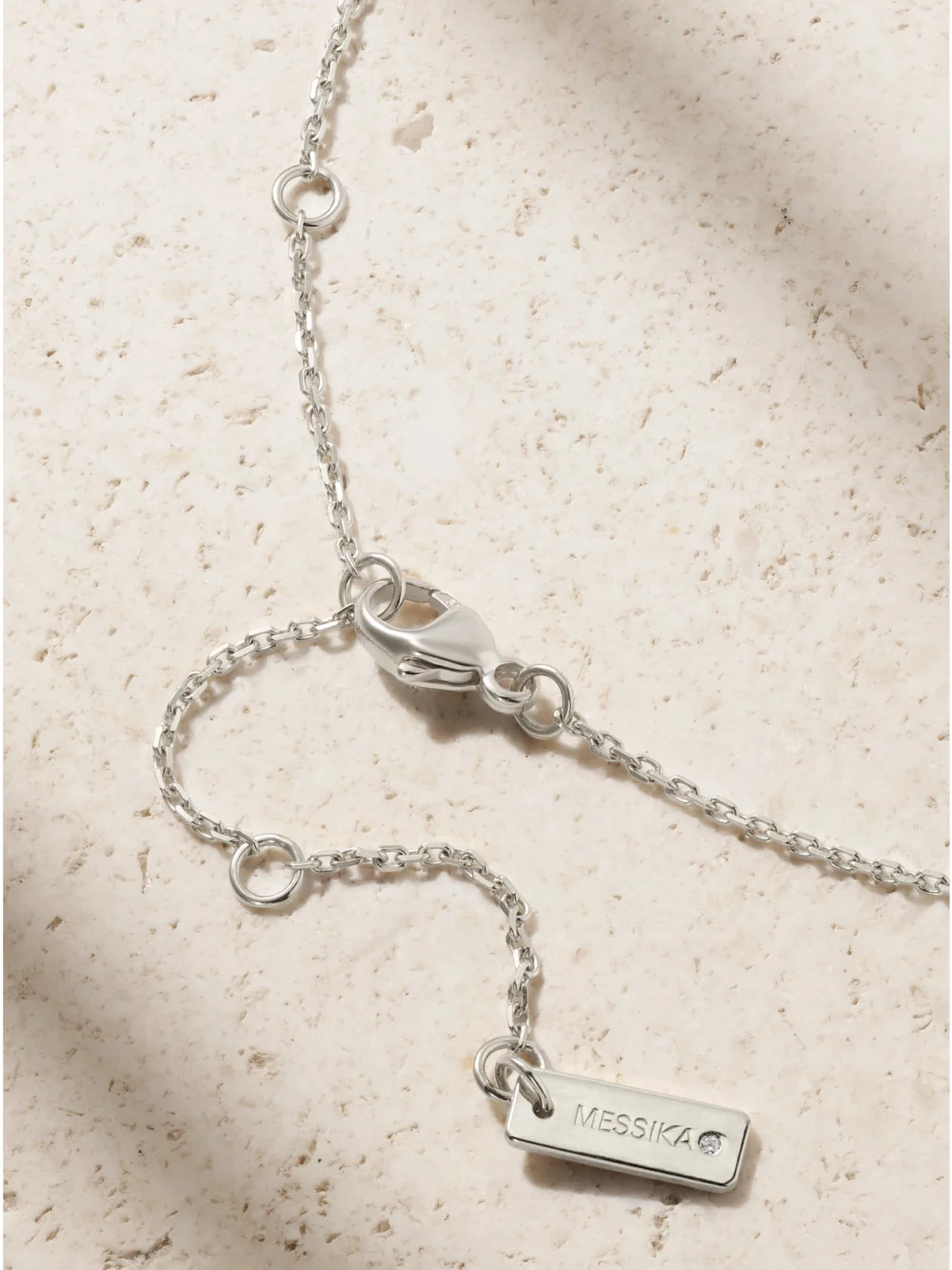 Back view of the Messika My Twin 18-karat White Gold Diamond Necklace