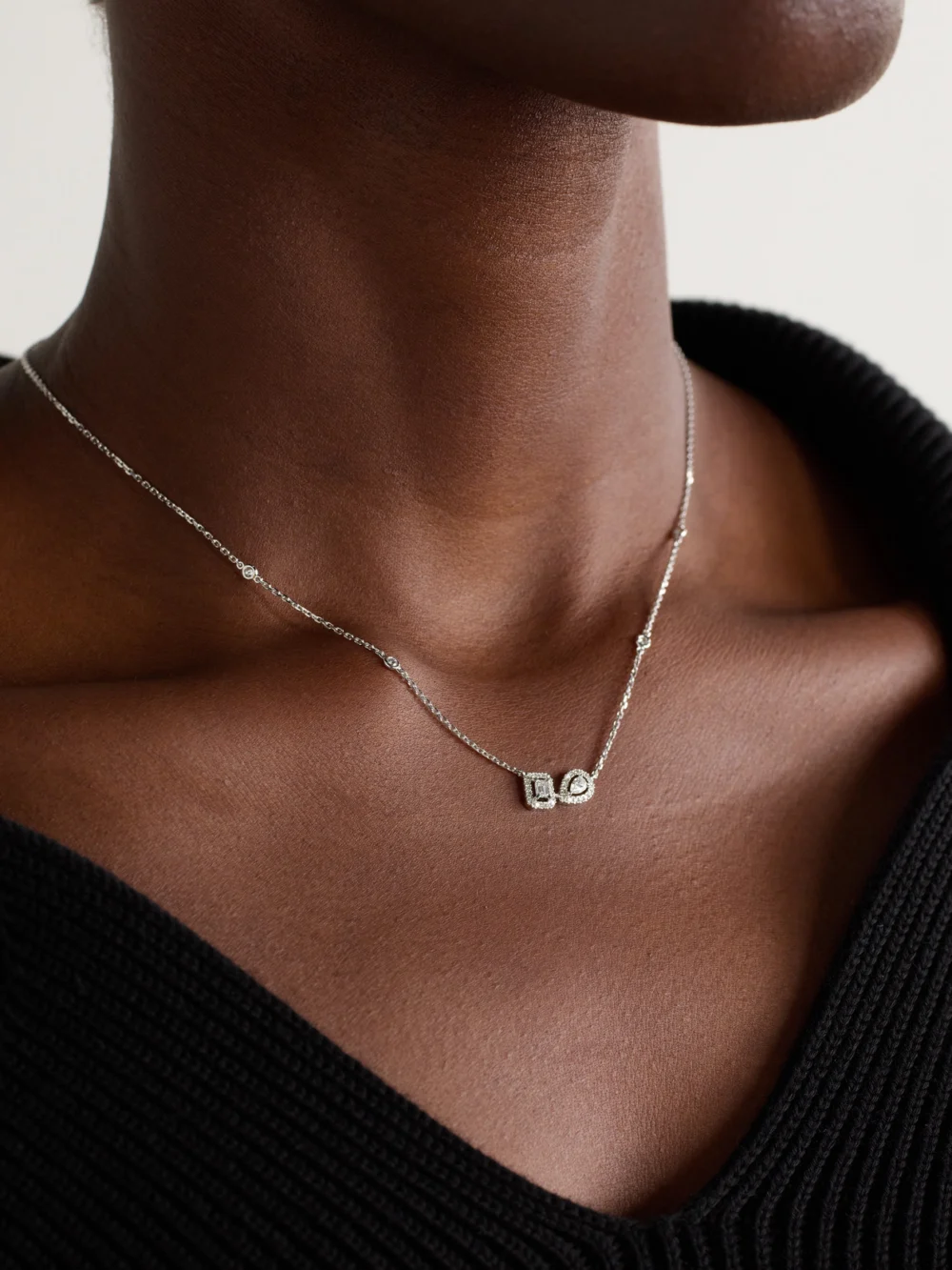 Messika My Twin 18-karat White Gold Diamond Necklace, styled view