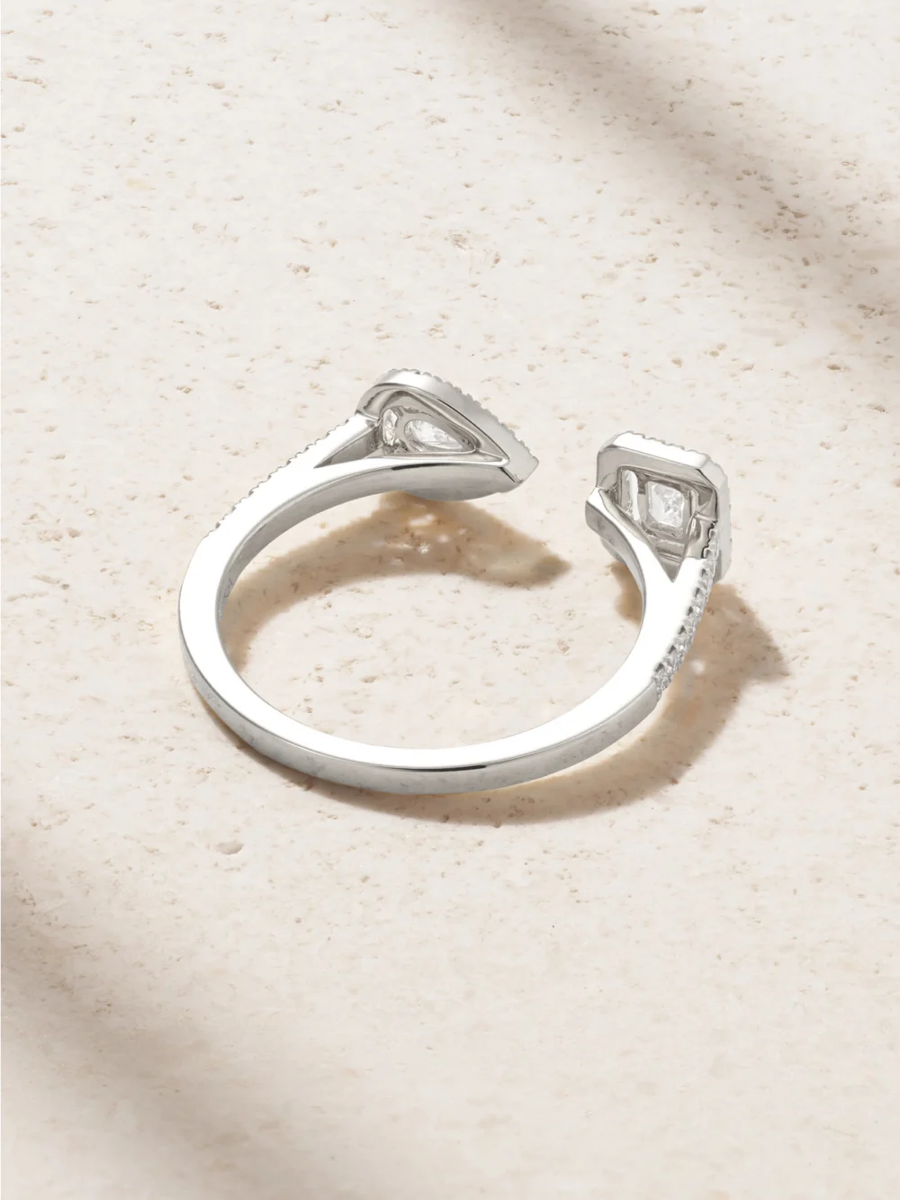 Back view of the Messika My Twin Toi & Moi 18-karat White Gold Diamond Ring