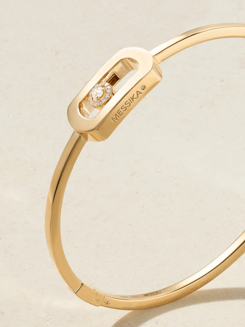 Close-up detail of the Messika So Move 18-karat Gold Diamond Bracelet